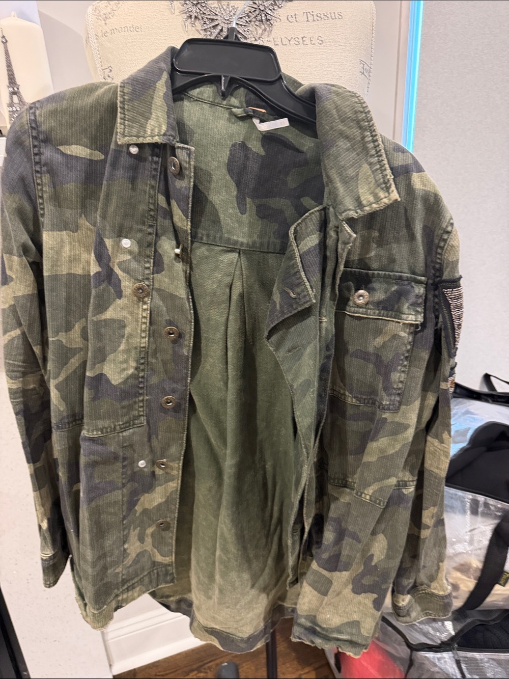 Free People Green Camo Utility Jacket